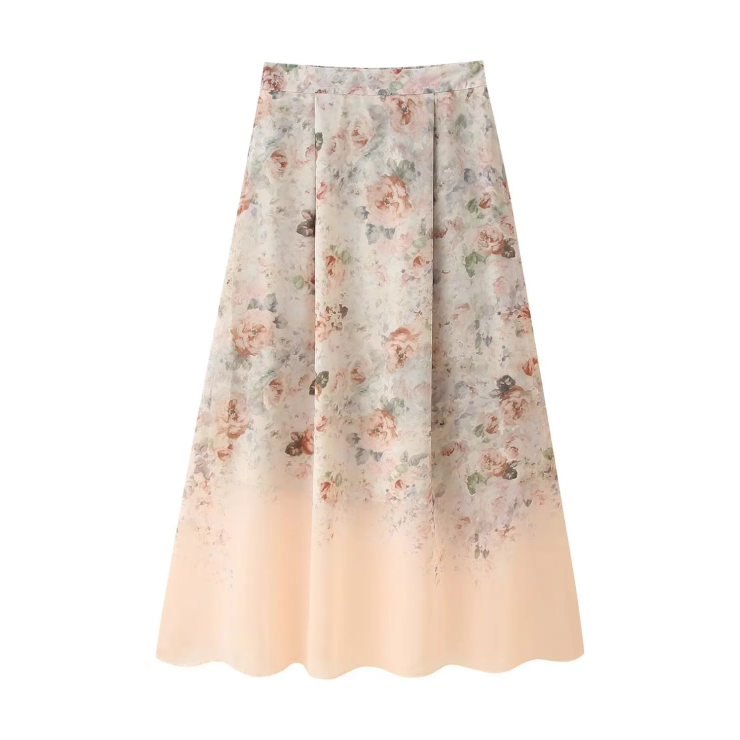 

Женская одежда в европейском и американском стиле, новая прозрачная юбка средней длины с модным цветочным принтом во французском стиле