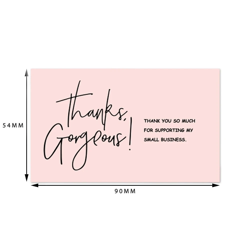 30pcs/pack Pink Thank You Card For Supporting Business Package Decoration \