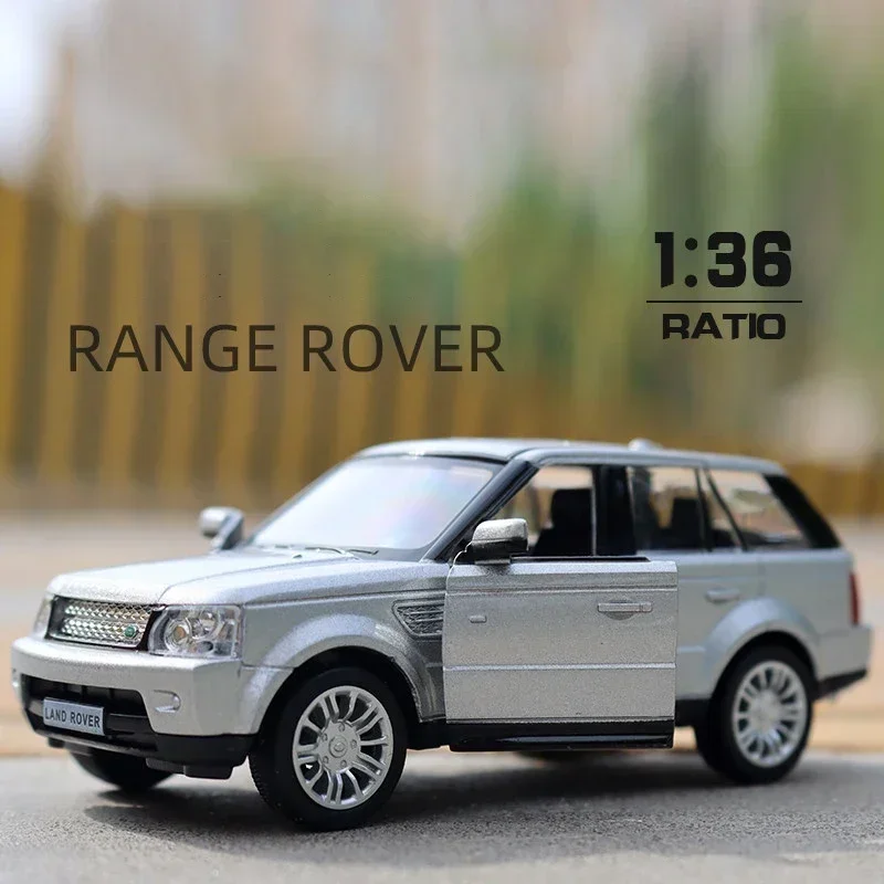 Land Rover Range Rover SUV Diecast Alloy Metal Car, modelo de carro de luxo, puxar o carro, brinquedos infantis com coleção, 1:36