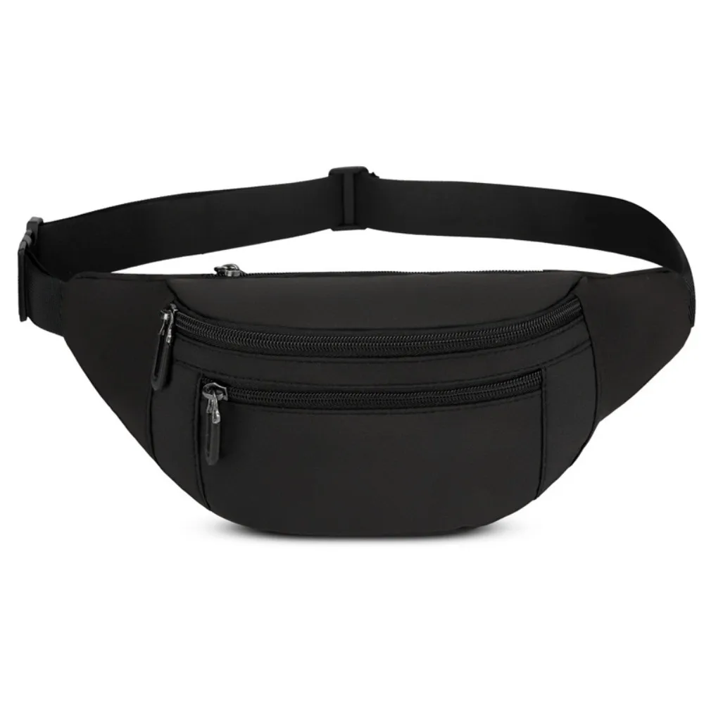 

Solid Color Oxford Waist Bag Large Capacity Lightweight Sports Fanny Pack Multifunctional Waterproof Mobile Phone Bag Men