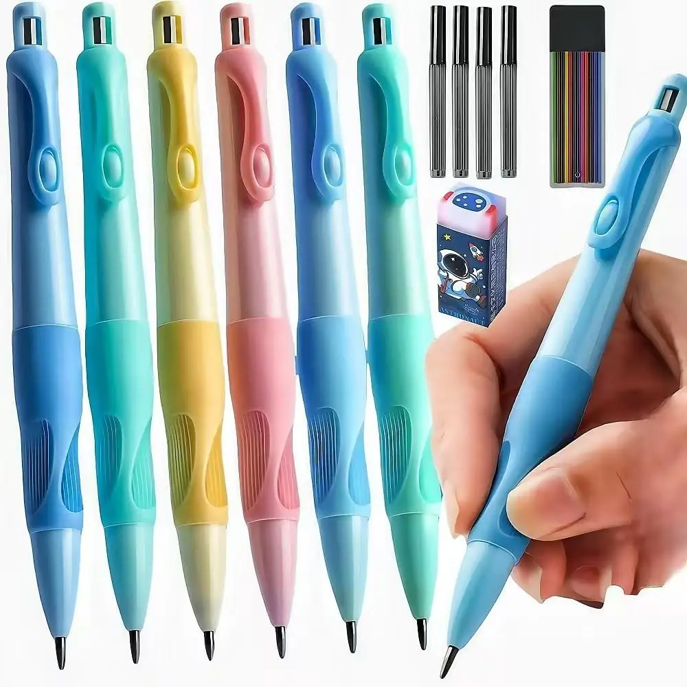 

2.0MM HB Mechanical Pencils with Grip, 14 Leads Included (6 Pack)