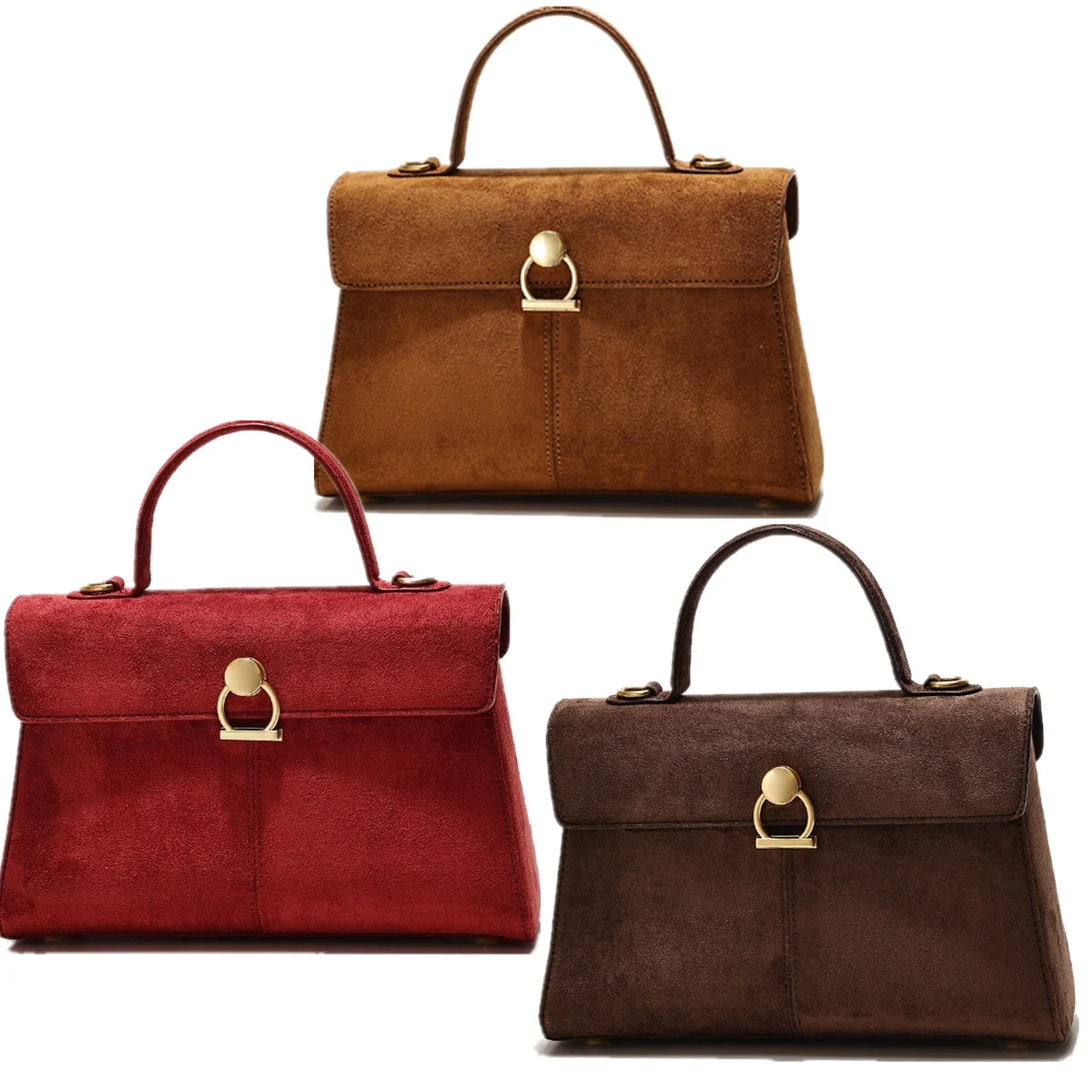 

Jenny&Dave Minimalist Fashionable Women's Handbag Niche High-End Leatherette Retro Single Shoulder Crossbody Tote Bag