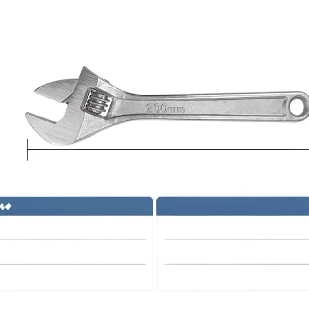 Compact Adjustable Wrench Wide Opening Spanner High Carbon Steel Hand Tool For Tight Space Plumbing Repairing