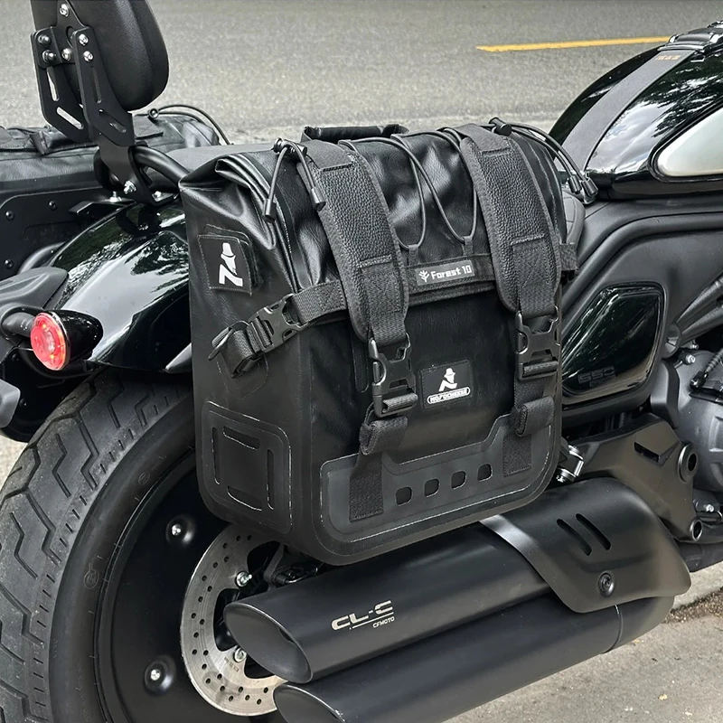 Motorcycle Tail Bag Travel Luggage Side Bags Moto Rack Trunk Back Seat Bag with Shoulder Straps Backpack For CFMOTO 550CL-C
