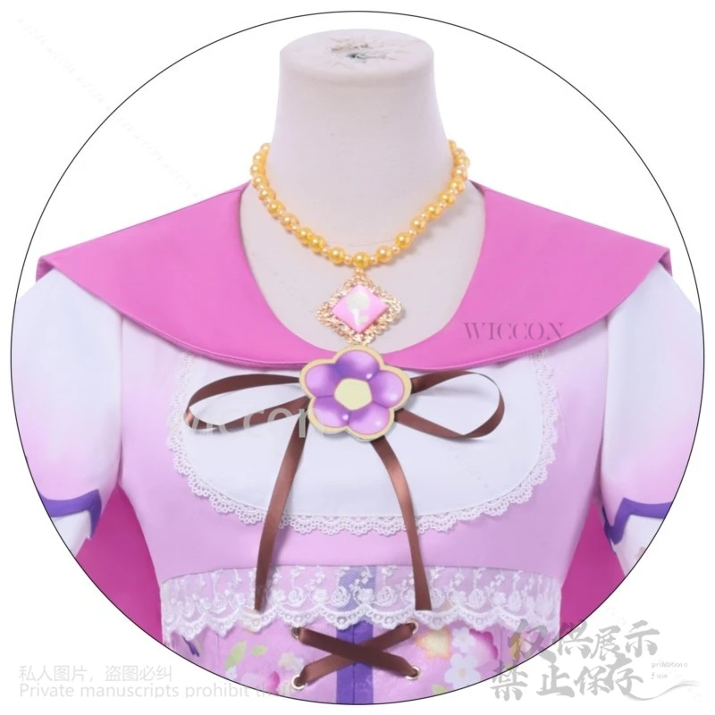 星宮いちごアニメ Jirai Kei Aikatsu かわいいコスプレ衣装アイドルピンクパープルドレス花ロリータ女の子日本カスタマイズ