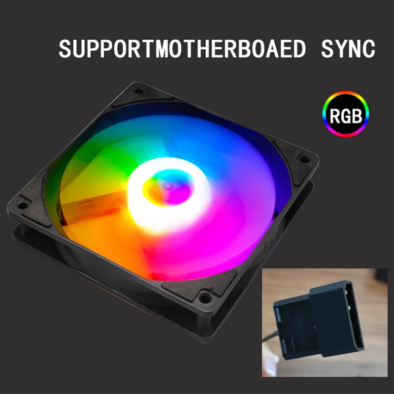 Manmu Fetival Pormotion 120mm Computer Fan Rainbow RGB 4pin/ High Cooling Performance Gaming PC Fan