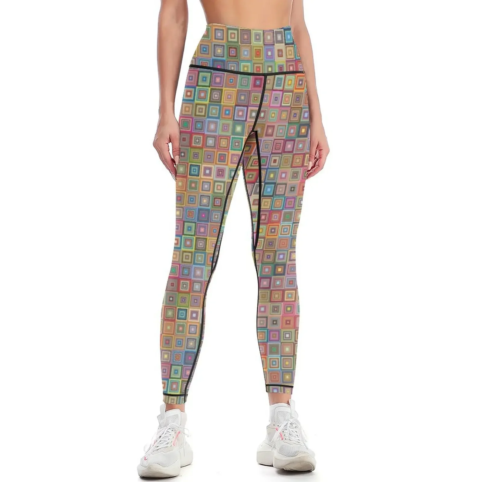 

Retro colorful Pattern Flower Leggings Women's gym fitness set gym Women sports Women's fitness Womens Leggings