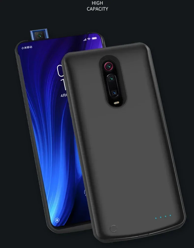 Casing pengisi daya baterai silikon tahan guncangan untuk Xiaomi Mi 9T casing Bank daya cadangan untuk Xiaomi Mi 9t Pro pengisi daya penutup belakang Capa