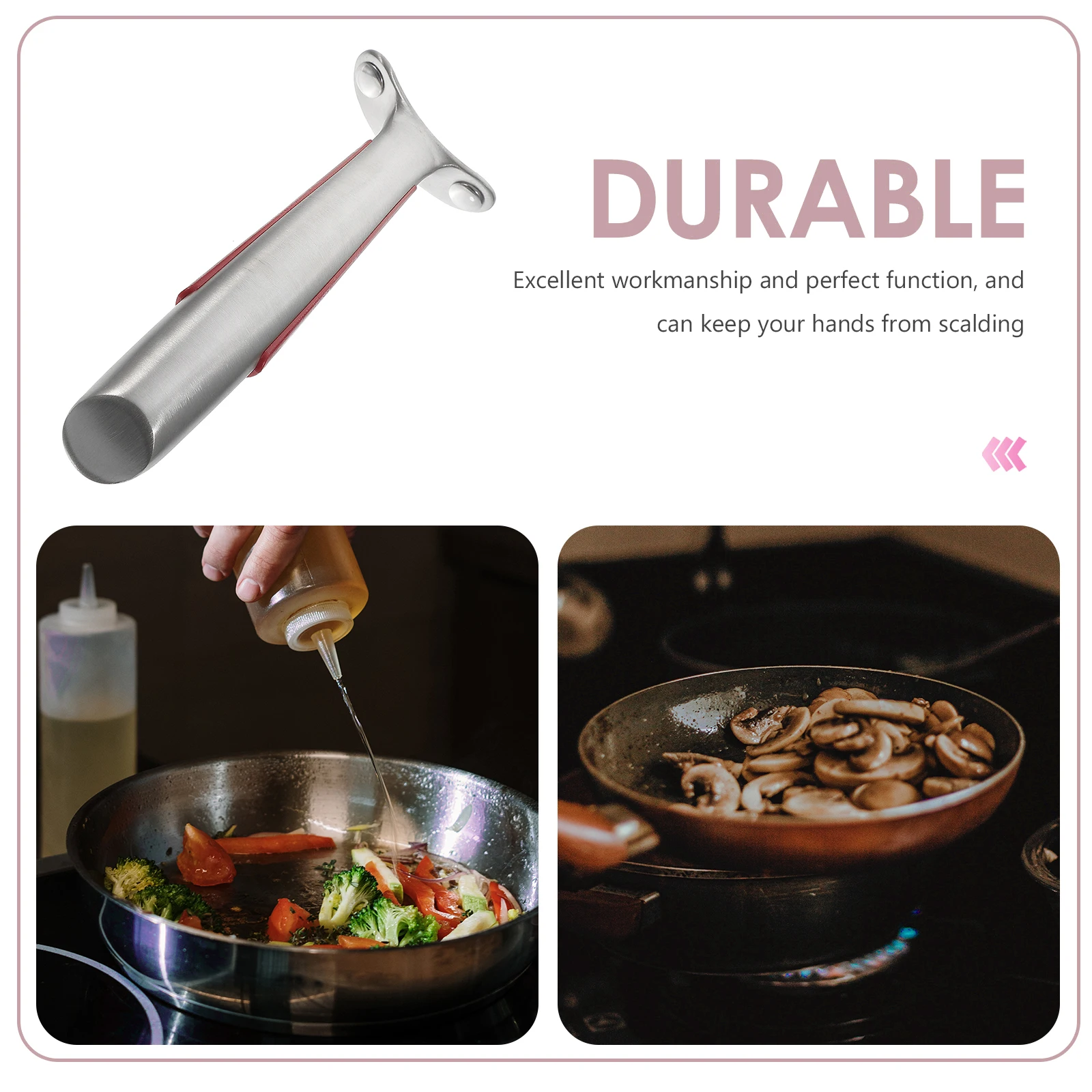 

Stainless Steel Pot Handle Replacement Anti-Scald Heat Resistant Non-Slip Pan Handle Cookware Grip for Frying Pan