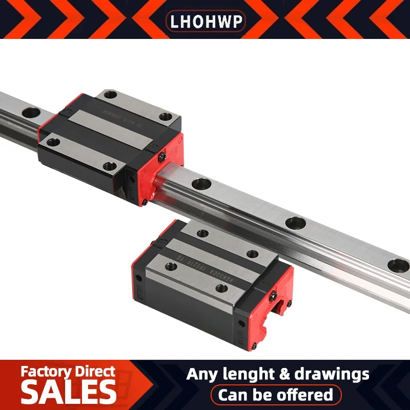 

2PCS Linear Rail Guide HGR30 +4PCS HGH30HA/HGW30HA Linear Narrow/Flange Carriges Sliding Block Cnc Parts