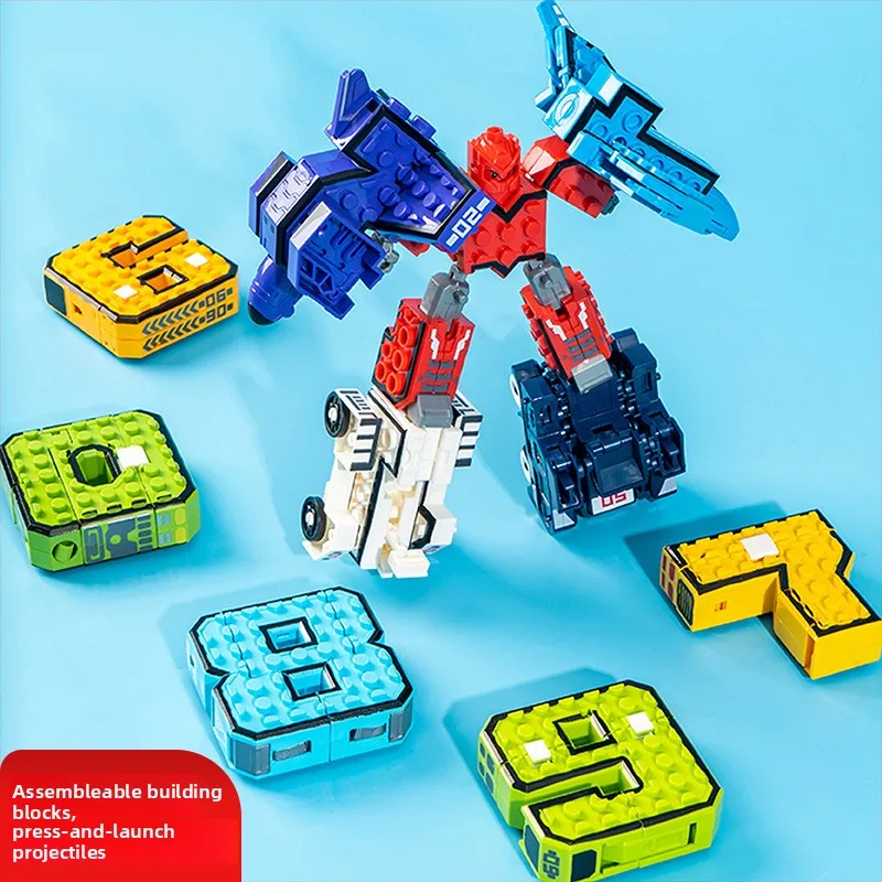 人気のデジタル組み立てブロック：単体変形ロボット子供向け組み立てブロック玩具＆組み合わせデジタル玩具