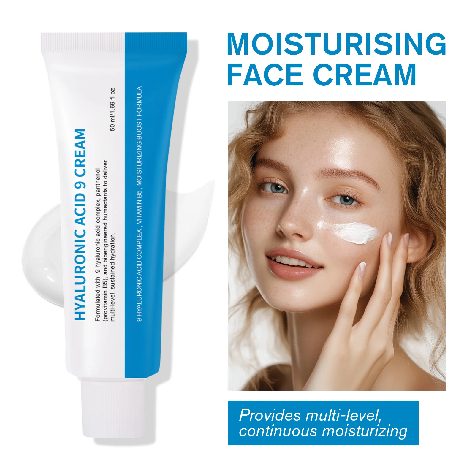 

Крем с гиалуроновой кислотой 9, комплекс, витамин B5, глубокое увлажнение, против старения, успокаивает раздражение, ускоряет исцеление, барьер, восстанавливающий уход