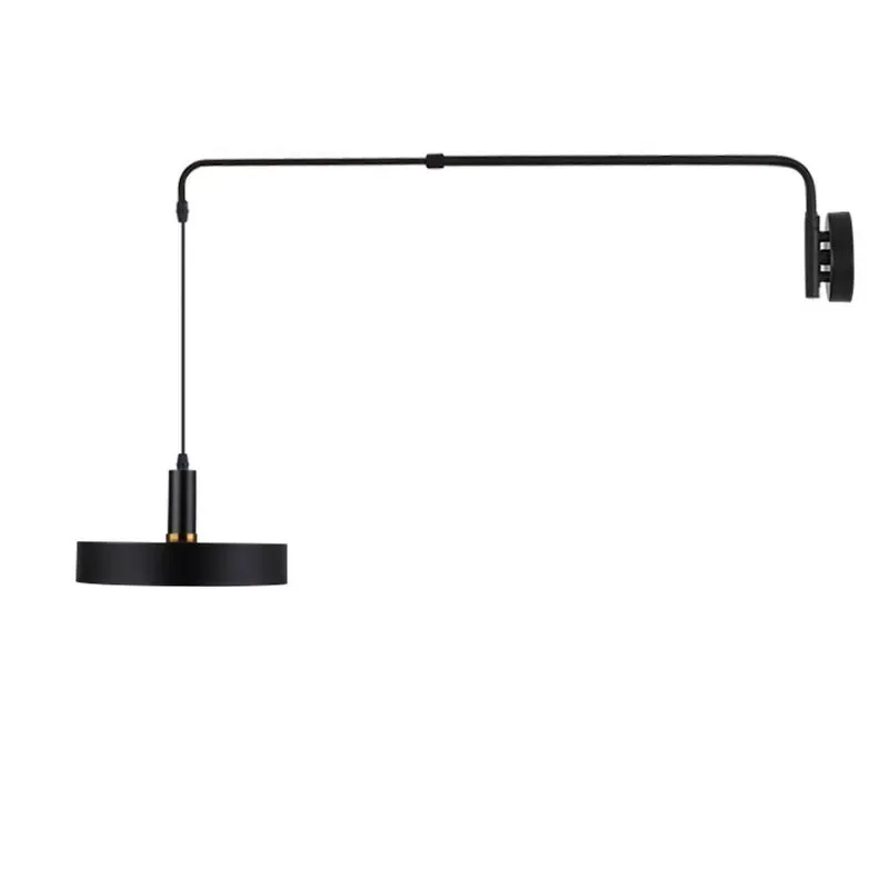 

Industrial Wall Lamp Minimalist Telescopic Long Pole Swing Arm Black metal wall decorations Lamp Study bedside wall light