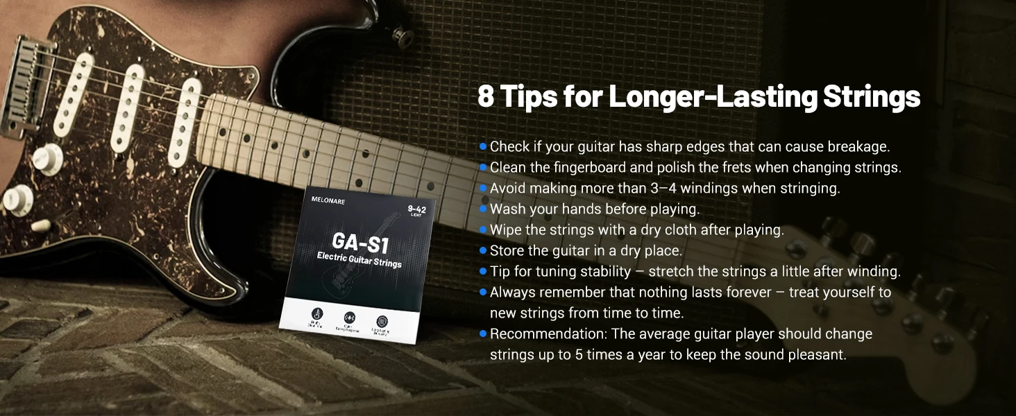 E-Gitarrensaiten, Gitarrensaiten mit Kugelende und vernickelter Stahlwicklung, Sechskantkern und Rostschutzbeschichtung, 9-42 Super Light Gauge – Detail 7