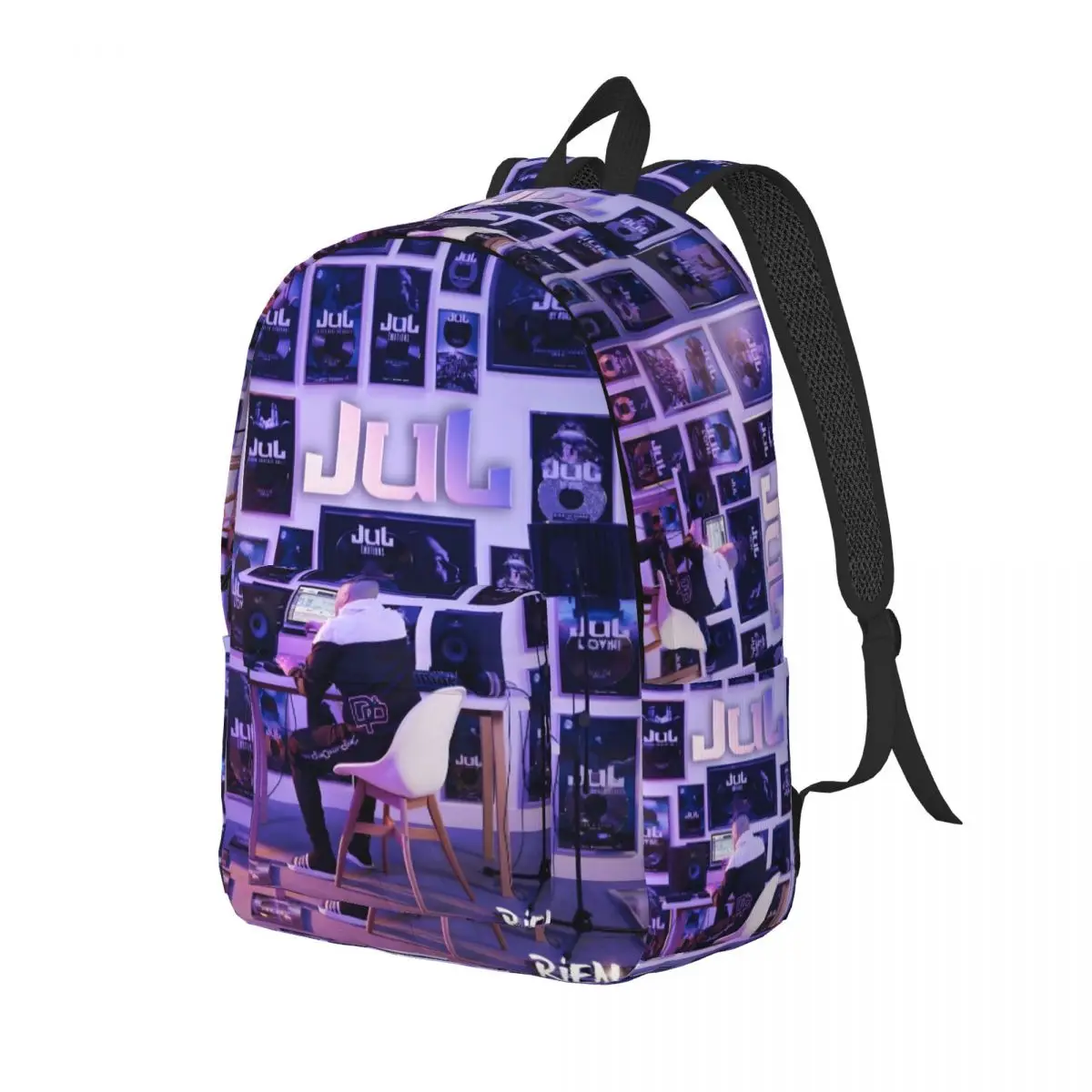 Custom 3D Printing Hip-Hop Jul Singer Canvas Backpacks Rien 100 Rien School College Travel Bags Bookbag Fits 15 Inch Laptop