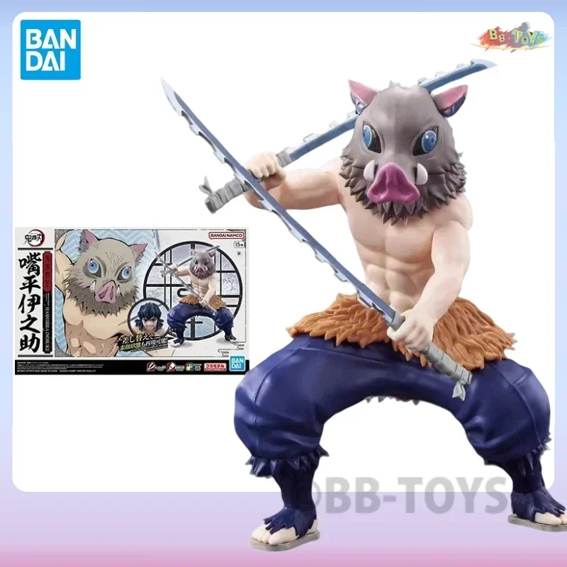 

w magazynie Bandai Original Demon Slayer Anime Action Figure Hashibira Inosuke Assembly Toys Коллекционная модель Подарки для детей