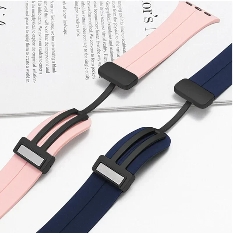 20mm 22mm Magnetic D Type Clasp Silicone Watch Band for Samsung Galaxy Watch