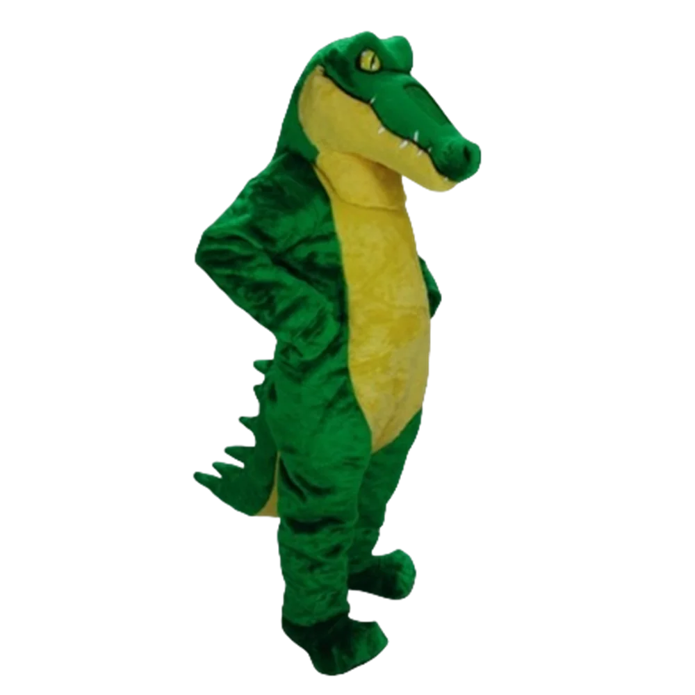 Green Crocodile Mascot Costume gator aligator Cartoon Character Mascotte Mascota Outfit Suit Cosply Carnival Costume SW481