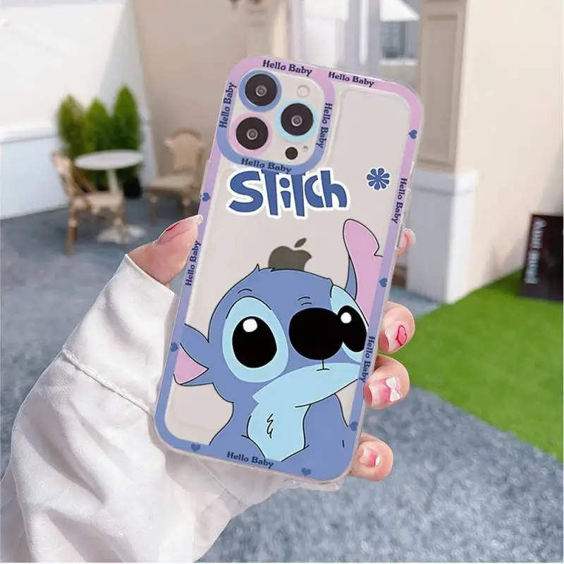 Funda de Silicone Disney Cartoon Lilo & Stitch Phone Case for iPhone 14 11 12 13 Mini Pro Max 7 8 PLUS Case shell Couple Gift