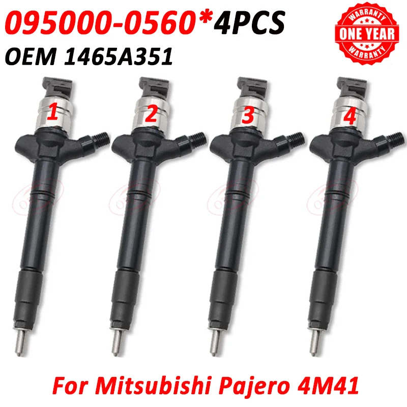 4PCS 295050-0560 New Common Rail Injector 1465A351 Diesel Fuel Nozzle SM2950500560 For Mitsubishi Pajero L200 3.2d