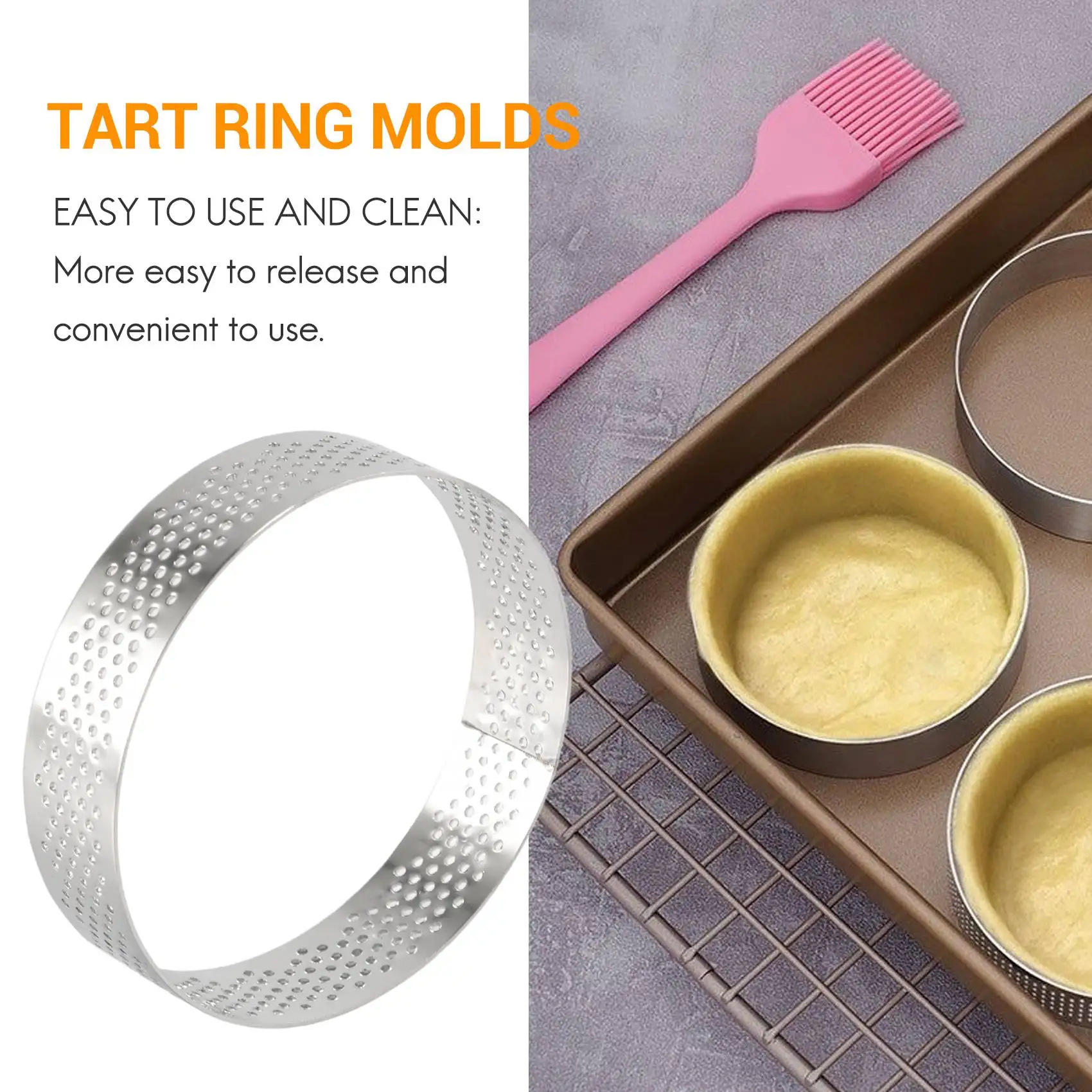 10 Stuks Cirkelvormige Roestvrijstalen Taart Toren Toren Taart Taart Mal Bakgereedschap Geperforeerde Cake Mousse Ring,8Cm