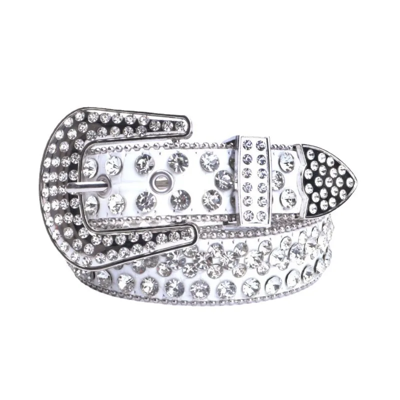 Sabuk berlian imitasi anak-anak untuk anak laki-laki dan perempuan berlian mengkilap gesper gaya Barat mode sabuk paku keling Aksesori mewah