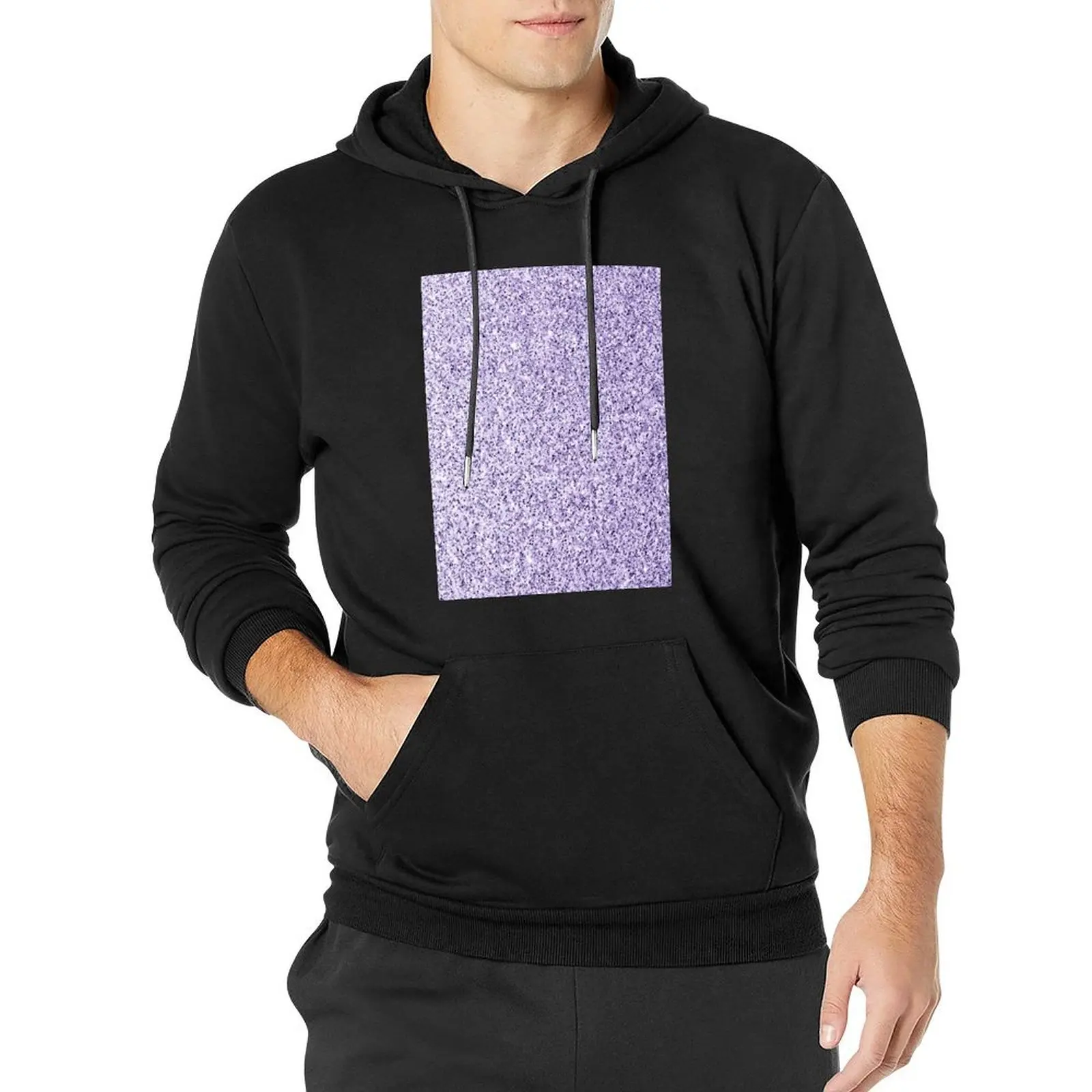 Ultra violet light purple faux glitter sparkles (Photo of Glitter - Not Reflective) Pullover Hoodie mens clothes tracksuit men