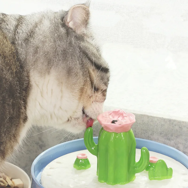 Ceramics Water Fountain Cat Automatic Feeder Bowl Drinker Drinking Circulator Dispenser Filter for Drinkers Cats Pet Supplies