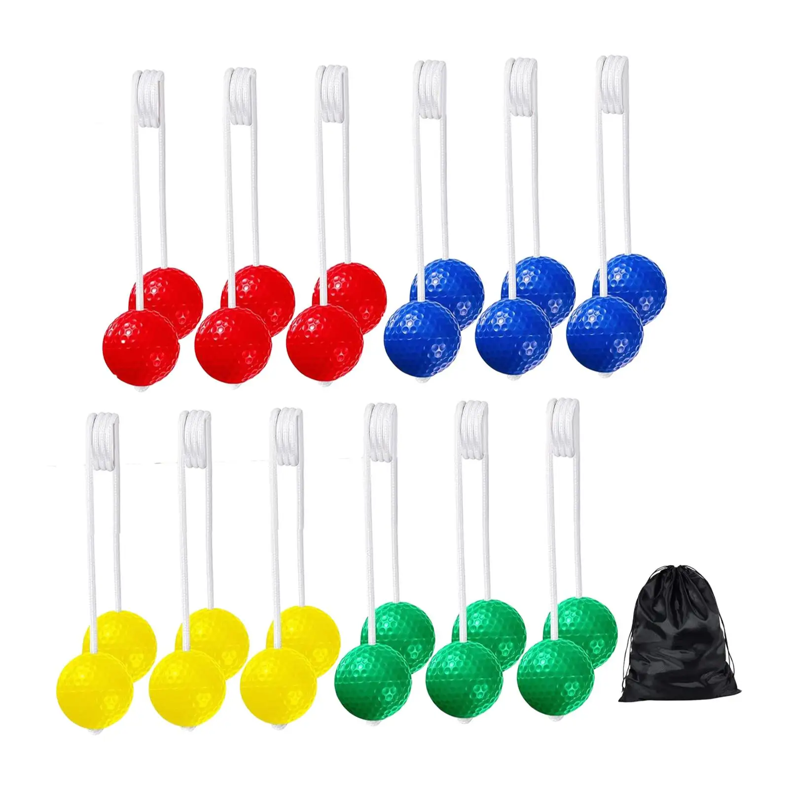 12 Bolas de Golfe para Ladder Ball e Treino de Swing com Bolsa de Armazenamento