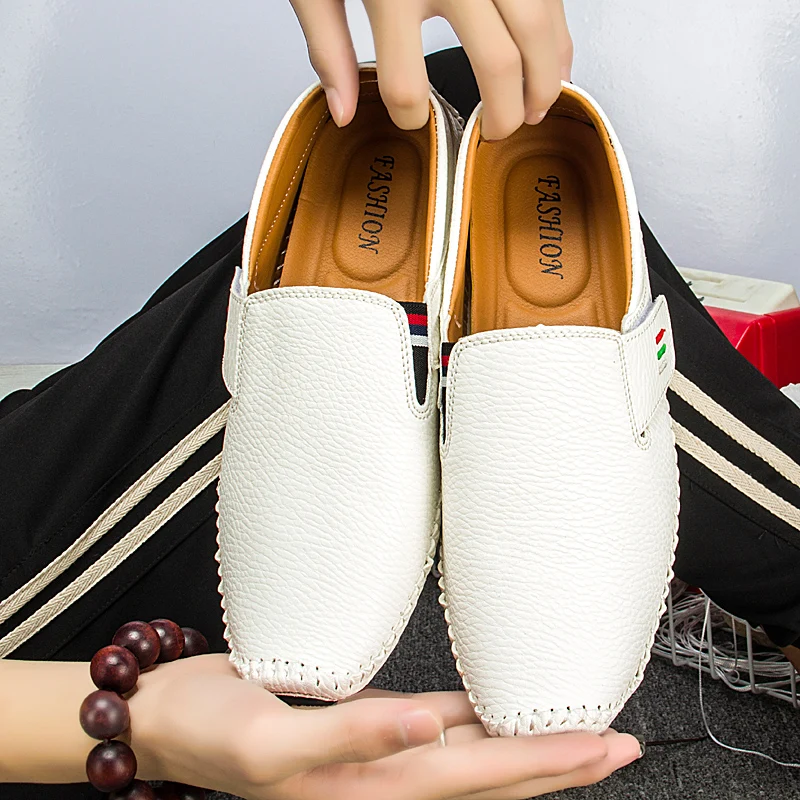 

2026 New Men's Casual Shoes Genuine Leather Handmade Men Loafers Fashion Breathable Walking Shoes Slip On Soft Men Driving Shoes