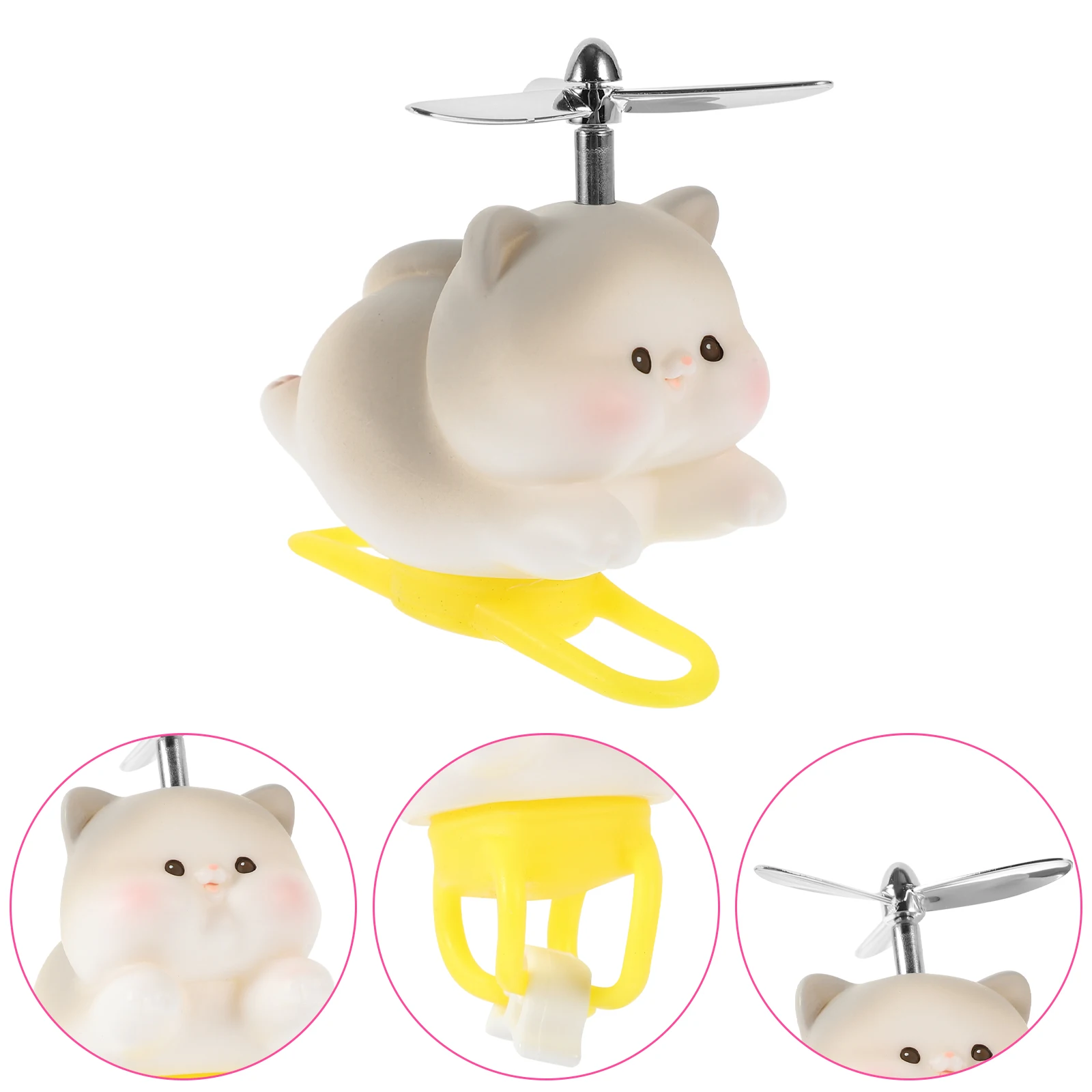 

Cute Kitten Windmill nament Dashboard Cat Decoration Bike Handlebar Electric Motorcycle Accessories Fun Propeller Grey