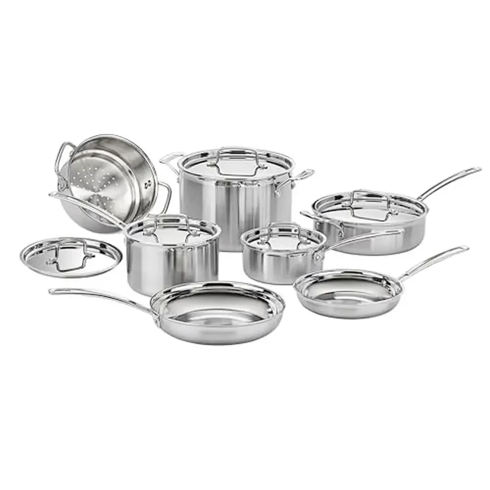 Elegant Triple Ply Stainless Steel 12-Piece Cookware Set MCP-12N