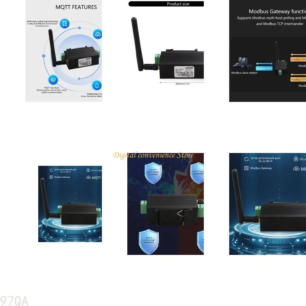 

97QA Эффективный TXI311 Беспроводной последовательный сервер RS485 для сетевого соединения Wi -Fi/RJ45