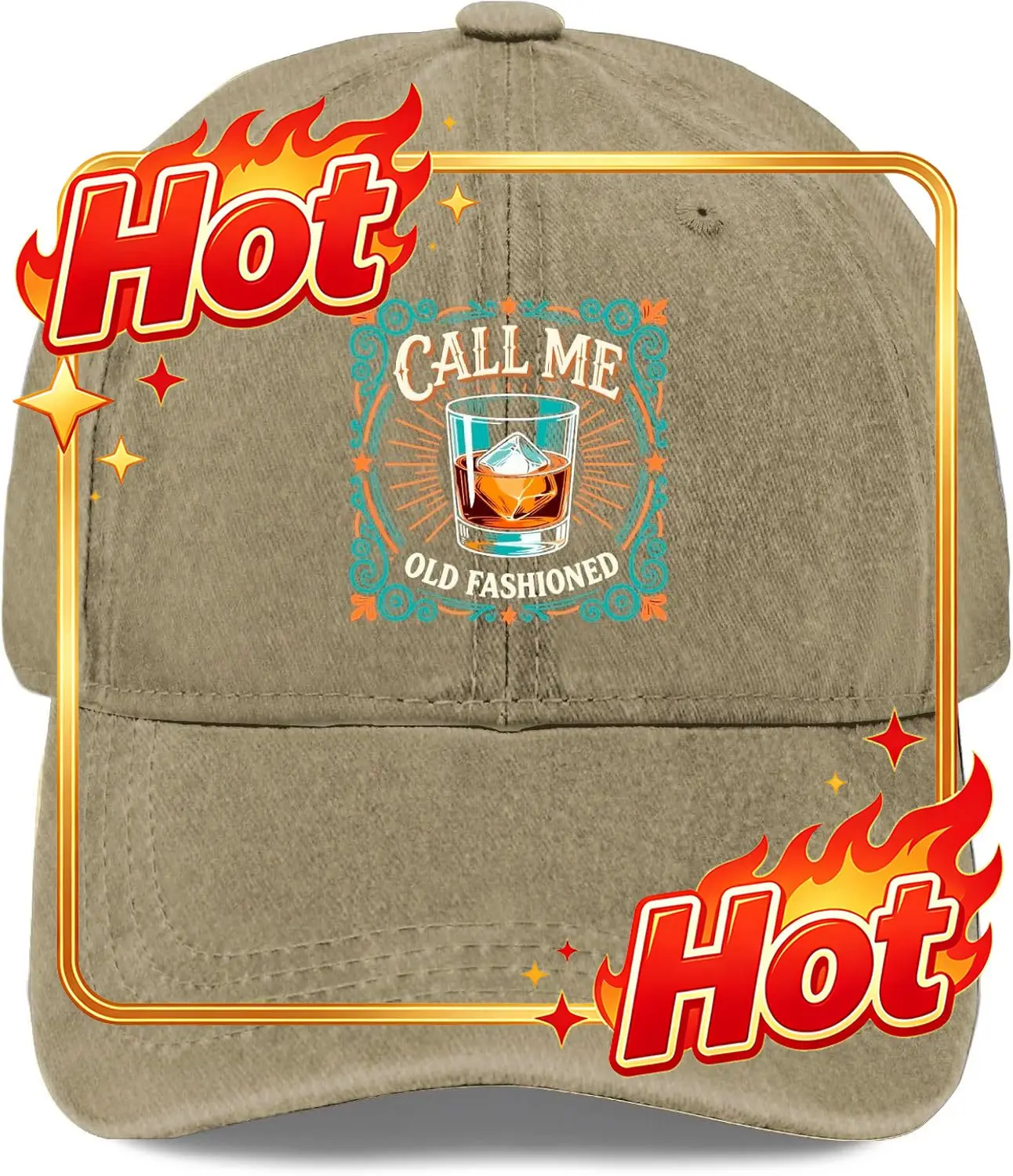 Custom Hat Call Me Old Fashioned Hats For Mens Cool Washed Distressed Baseball Cap