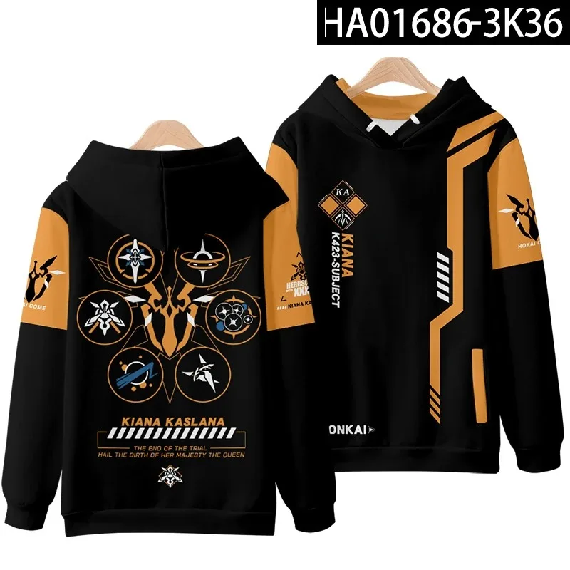 Honkai Impact 3 Kiana Kaslana Cosplay Hoodie Women Men Harajuku Sweatshirt Streetwear Hip Hop Pullover Hooded Jacket Outerwear