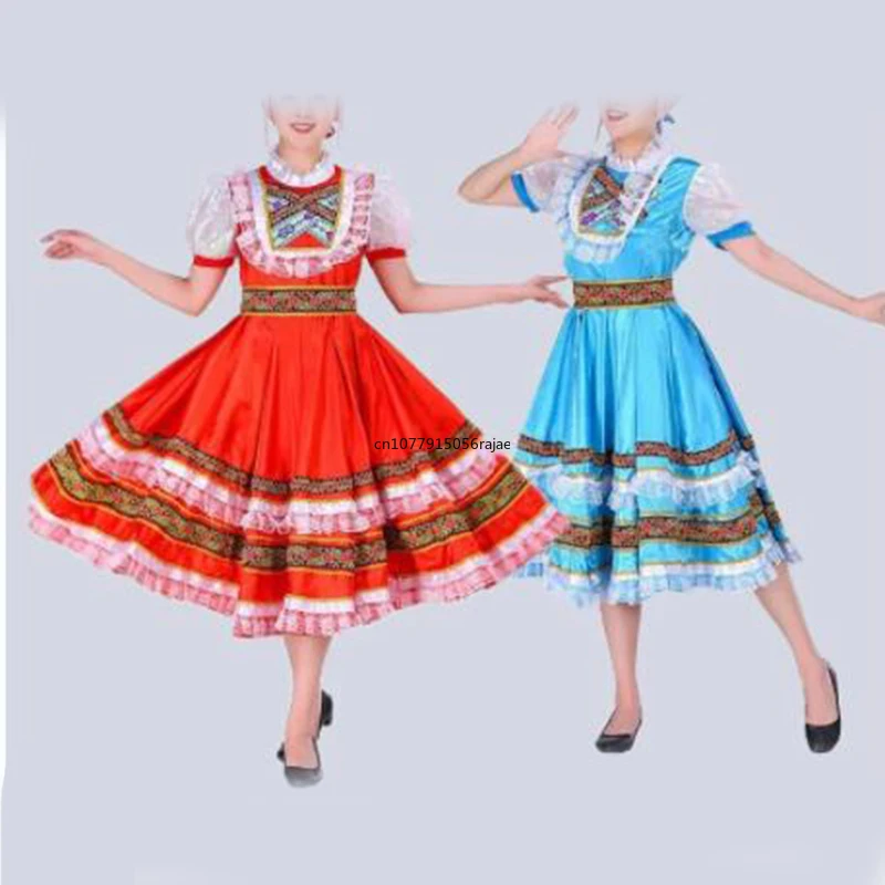 Robe de princesse européenne pour la danse traditionnelle russe, robe de scène classique, vêtements de performance sur scène