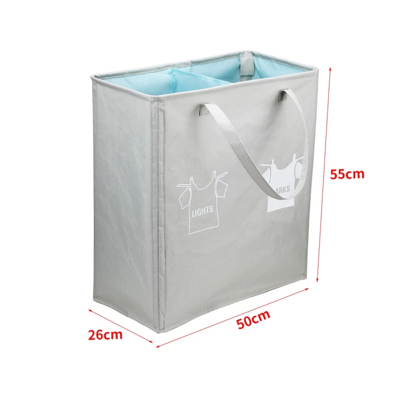 Double Lattice Laundry Basket Double Grid Laundry Storage Basket Household Folding Laundry Bag Dirty Clothes Laundry Basket