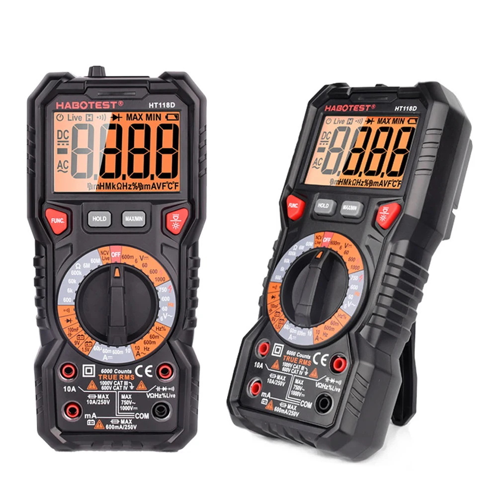 HT118 Digitalmultimeter Ture RMS 1000 V AC/DC 6000 Zählungen Voltmeter Auto/Manueller Bereich NCV Hz Diode Ohm Tester mit Hintergrundbeleuchtung – Detail 7