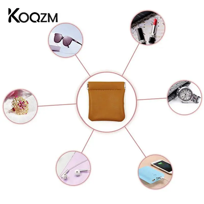 1Pcs Mini Portable PU Leather Earphone Bag Headphone Accessories Storage Mini Earbuds Package Case For Cable