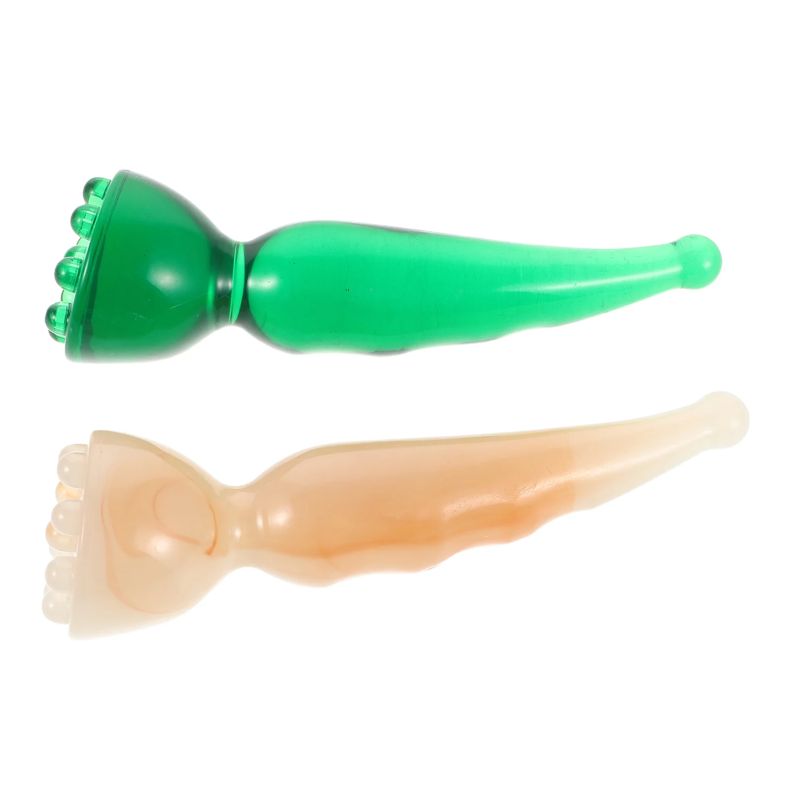 Palo de masaje de acupresión de resina para cara y cuerpo, herramienta de alivio de tejido profundo, varita de punto de disparo portátil, 2 uds.