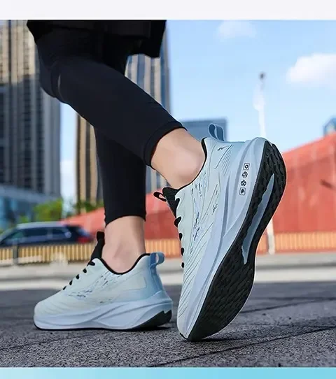 

New autumn and winter carbon plate running shoes, leather surface sports shoes for men mens sneakers