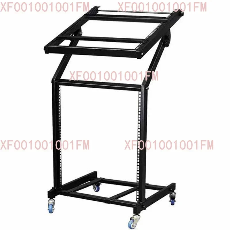 

9/12/16U Adjustable DJ Stage Stand, Rolling Audio Equipment Rack with Wheels, Movable Power Amplifier Cabinet Holder