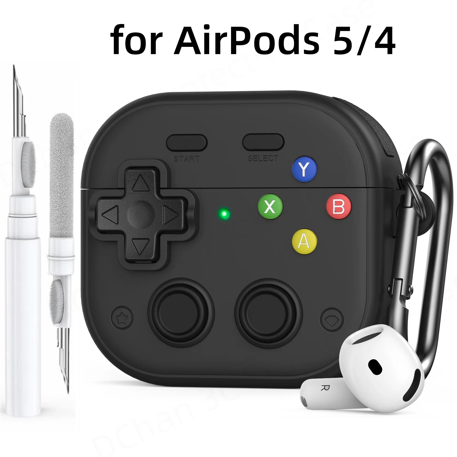 Case for AirPod5（2026）Funny Retro Game Cover Gamepad Design for AirPod 5/4 Hard PC+TPU Shockproof Case for AirPods 5 Lock Cases