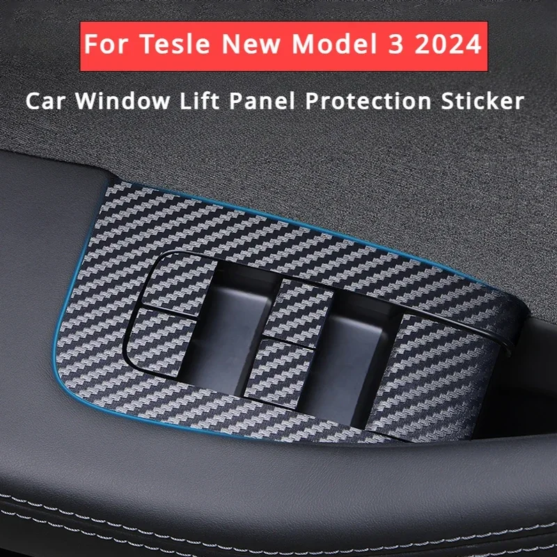 

Window Lifter Switch Buttons Decal Sticker for Tesla New Model 3 Highland 2024 Windows Lift Control Panel Cover Protect Sticker