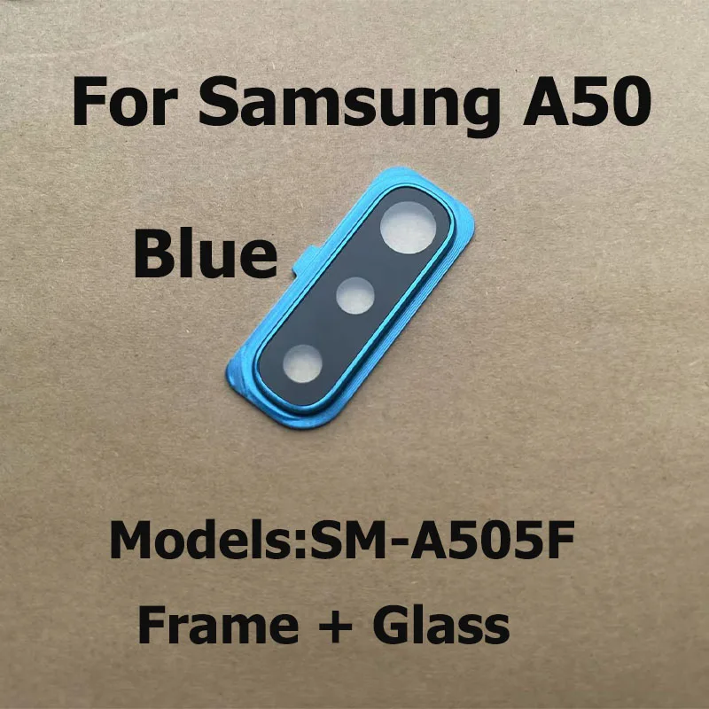 Rear Back Camera Glass Lens For Samsung Galaxy A50 Camera Cover With Frame Bezel Replacement SM-A505F