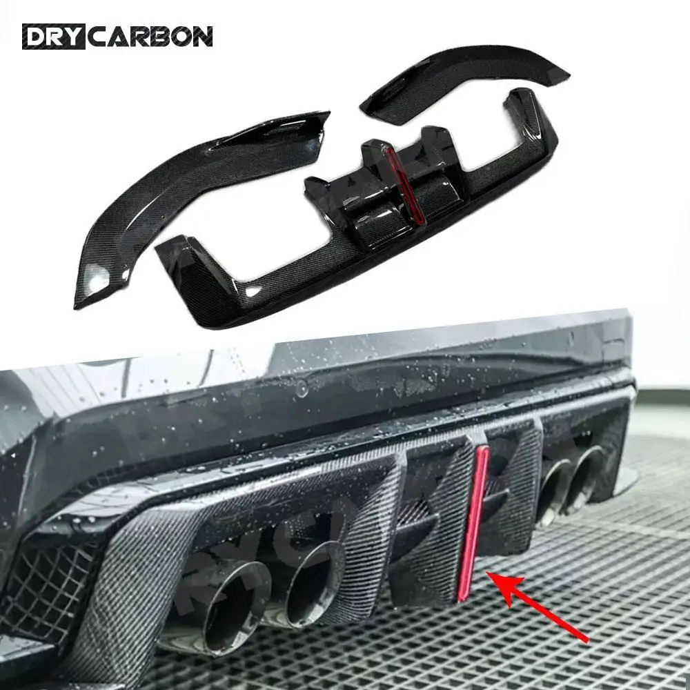 

Dry Carbon Fiber Rear Bumper Lip Diffuser with LED Light Side Splitters Bodykits Accessories for BMW G80 G82 G83 M3 M4 2021+ FRP