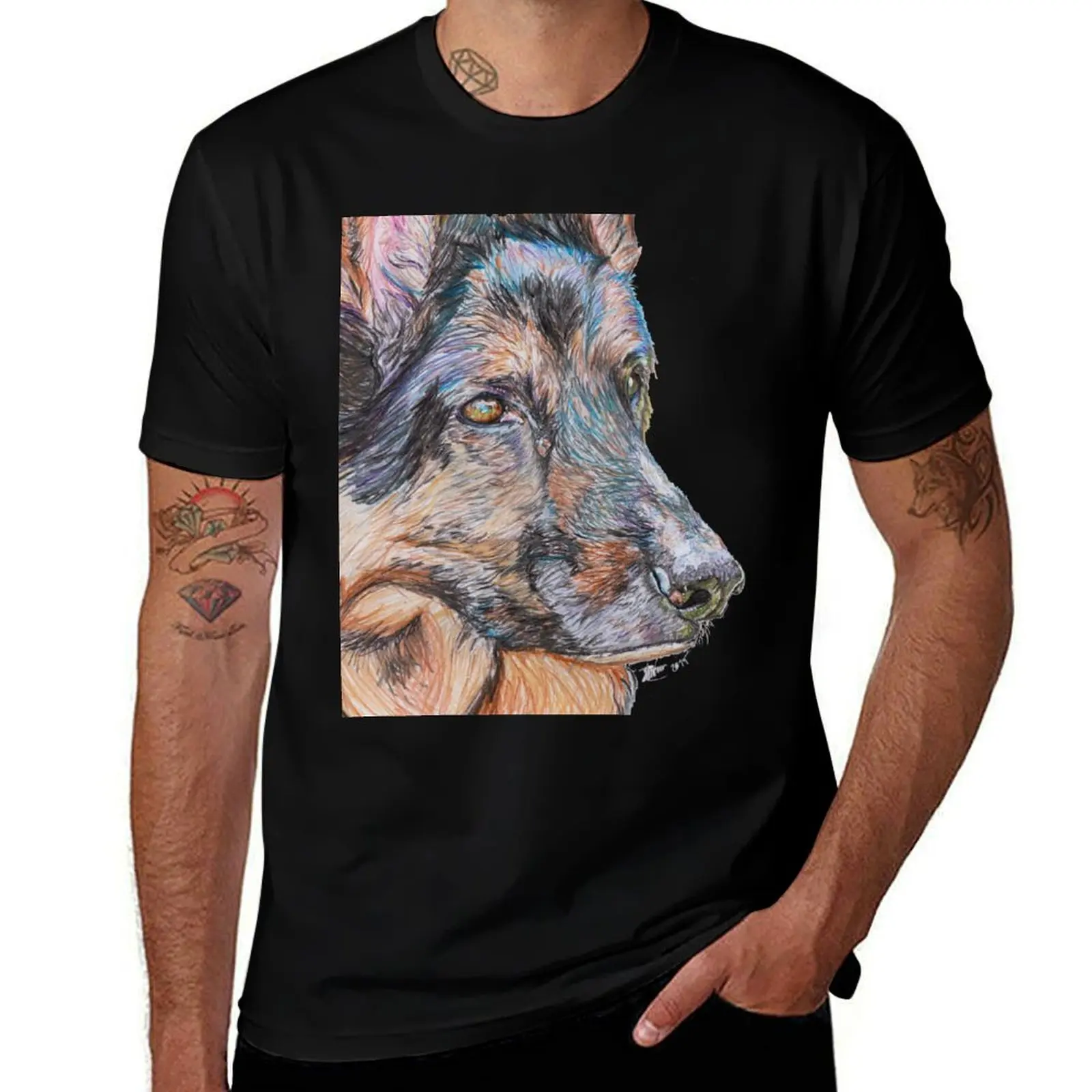 German Shepard T-Shirt Festival Short Sleeve T-Shirt
