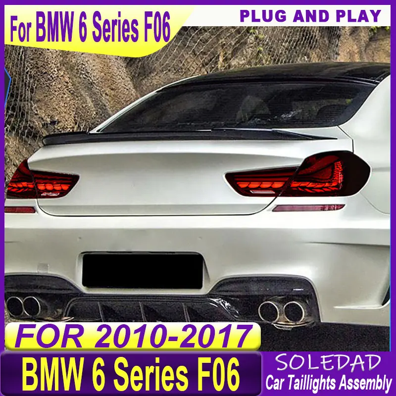 A pair Car Taillight For BMW 6 Series F06 F12 2010-2017 Tail Light Assembly Modification Dragon Scale Running Turning Light