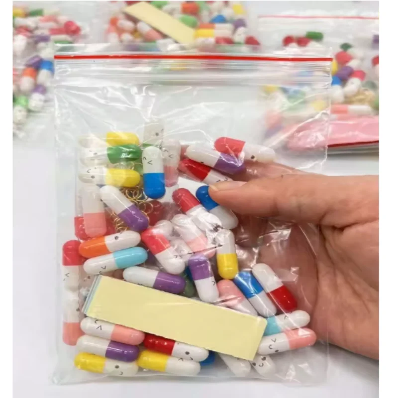 50Pcs Mini Transparent Colorful Love Capsule Pills with Wishing Bottle DIY Handwritten Message Notes Portable Romantic Surprise