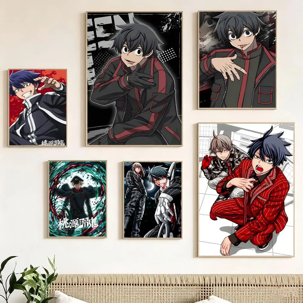 Anime Tougen Anki Poster Pegatina artistica HD autoadhesiva impermeable para salon dormitorio